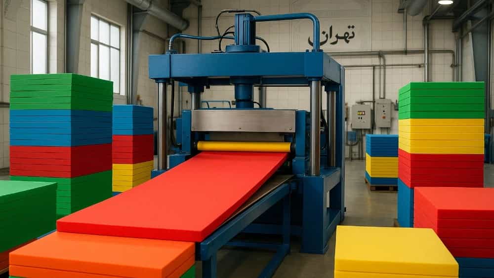 Production of colored rubber foam sheets in Tehran